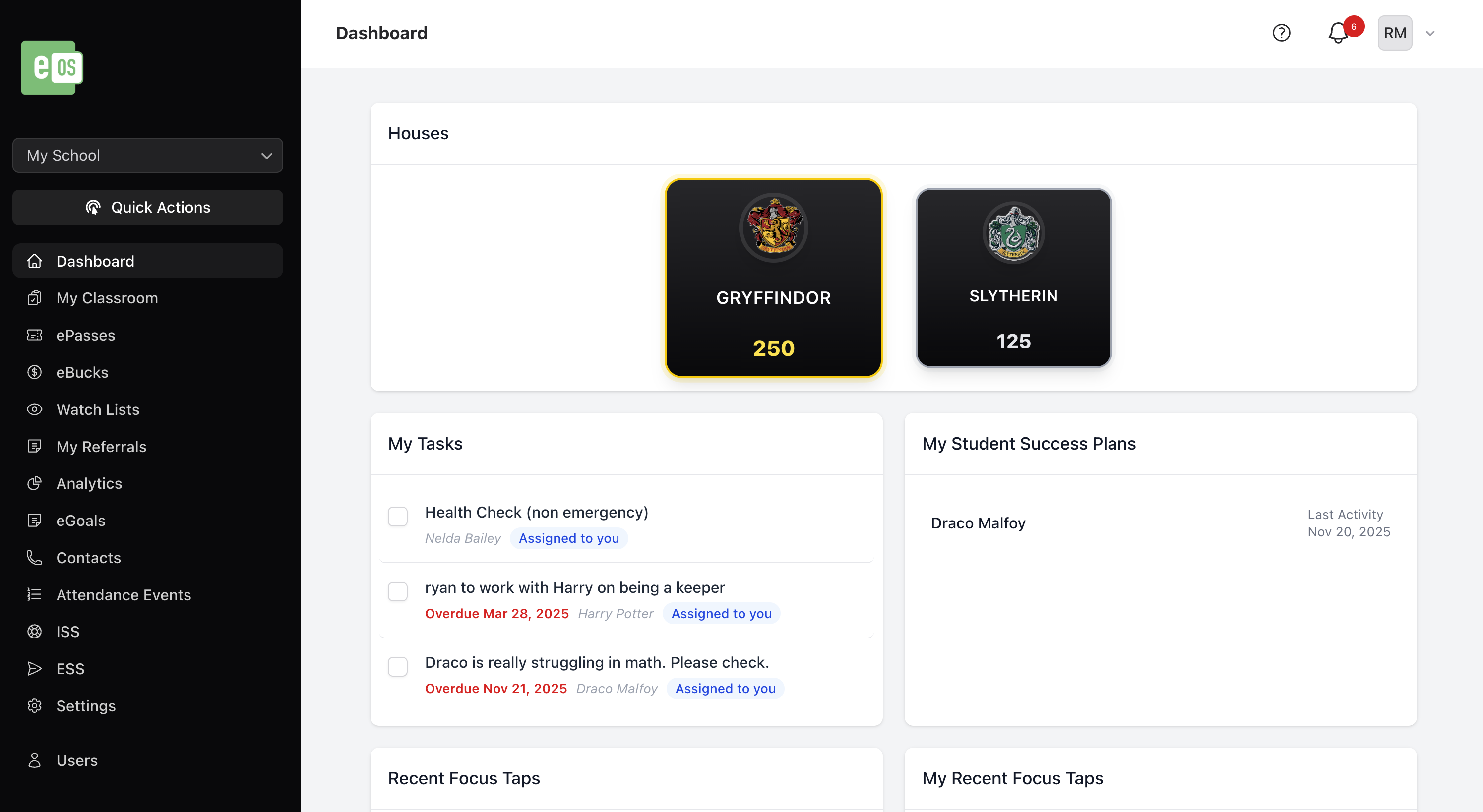eOS desktop application screenshot